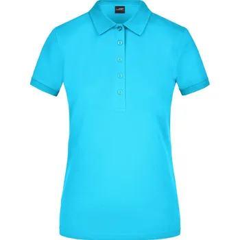 James & Nicholson Polokošile JN 709, elastická, krátký rukáv, dámská COT02070944001-turquoise S Tyrkysová