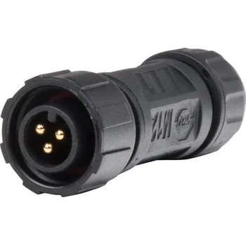 LED páska Vidlice s převlečnou maticí M12, 3piny, IP67, pájecí