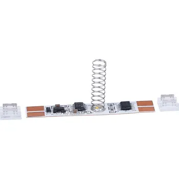 Dotykový stmívač LED pásku do hliníkových profilů, s konektory, pružinou a paměťovou funkcí, max. 2A, 10mm, bílá LED