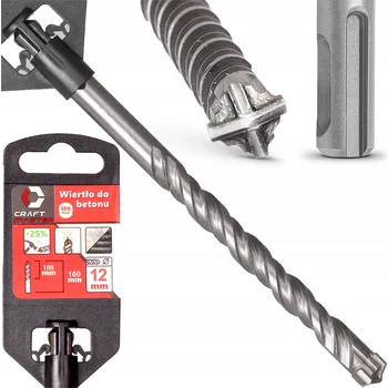 Vrták VRTÁK DO BETONU SDS 12 x 160 mm SDS-PLUS KŘÍŽOVÉ OSTŘÍ VÝKONNÝ SILNÝ