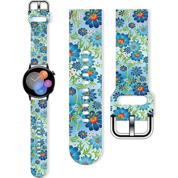 Příslušenství k chytrým hodinkám eses Silikonový květinový řemínek - Modrý, 22 mm