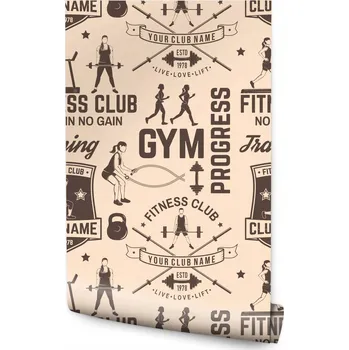 Fototapeta Tapeta pro mládež Fitness POSILOVNA Trénink Retro