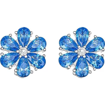 Náušnice CRYSTalp Kytičkové náušnice s modrými krystaly Flower Kiss 42288.AQU.R + 2 měsíce na vrácení zboží