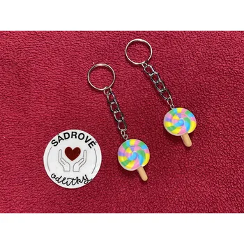 HandMade by VeJa Přívěšek na klíče - duhové lízátko