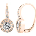 JVD Dámské rose gold stříbrné klasické náušnice se zirkony ryz. 925/1000 SVLE0613XH2RO00