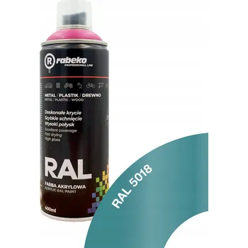 Barva ve spreji SPREJ barva Rabeko RAL 400ml TYRKYSOVÁ lesklá RAL 5018