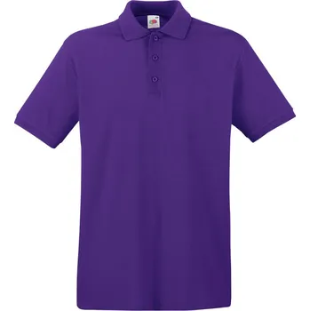 Pánské tričko Fruit of the Loom Polokošile Premium Polo, krátký rukáv COT16321835013-purple 3XL Purpurová