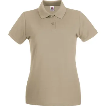 Pánské tričko Fruit of the Loom Polokošile Lady-Fit Premium Polo, krátký rukáv, dámská COT16303055505-khaki 2XL Khaki