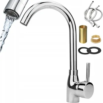 Vodovodní baterie BATERIA ZLEWOZMYWAKOWA KUCHENNA CHROM 360° stojánková stříbrná