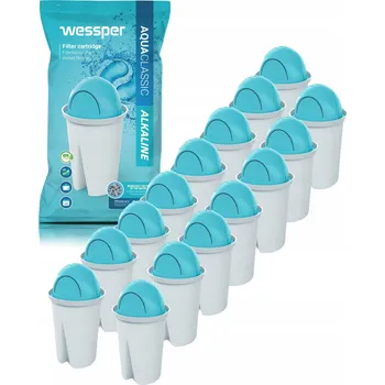 vodní filtr Filtr aquaclassic Alkaline pH+ do filtrační konvice skleněné Wessper D2 15x