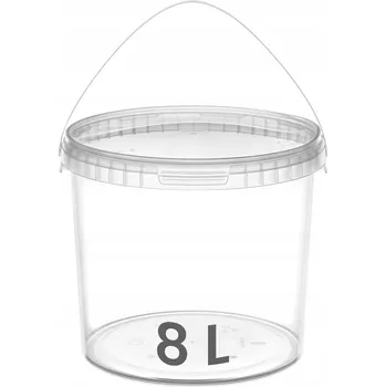 Dóza na potraviny Kbelík s víkem 8 L na potraviny 1 ks průhledný kbelík