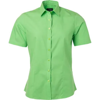 James & Nicholson Košile JN 679, popelínová, krátký rukáv, dámská COT02067904204-lime green XL Zelená lime