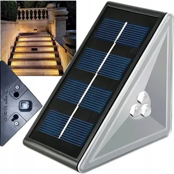 Venkovní osvětlení SOLÁRNÍ LED LAMPA S PIR ČIDLEM POHYBU A SOUMRAKU VENKOVNÍ SCHODIŠŤOVÁ IP67