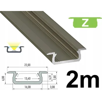 LED osvětlení HLINÍKOVÝ PROFIL PRO LED PÁSKY 2M TYPU Z INOX