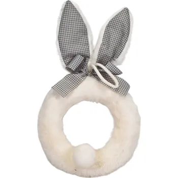 Velikonoční dekorace Velikonoční věnec Zajíček 20 cm bílý