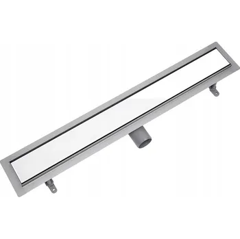 Sifon Lineární odtok VOGI rošt SKLO BÍLÉ 50 cm NÍZKÝ SIFON fi 50 ocel