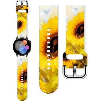 Příslušenství k chytrým hodinkám eses Silikonový květinový řemínek - Žlutý, 22 mm