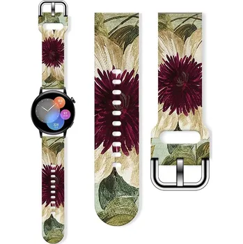Příslušenství k chytrým hodinkám eses Silikonový květinový řemínek - Vínový, 22 mm