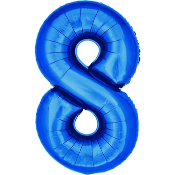 Balónek Fóliový balónek číslice 8 modrý 100 cm - PartyBee