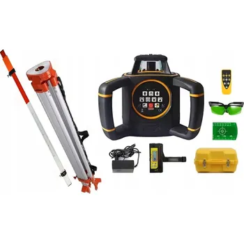 Měřící laser ZELENÝ DIGITÁLNÍ ROTAČNÍ LASEROVÝ NIVELÁTOR VEVOR 640G, STATIV, LATA - SADA