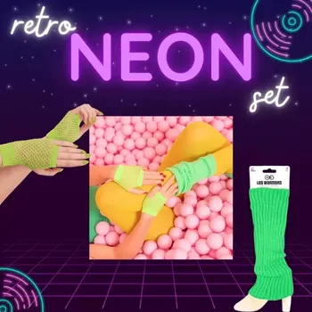 Karnevalový doplněk Retro neonový set dopňků - zelený