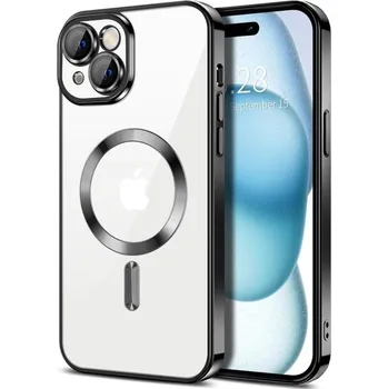 Pouzdro na mobilní telefon Kryt Luxury Crystal MagSafe iPhone 15 černý (obal neboli pouzdro na iPhone 15)