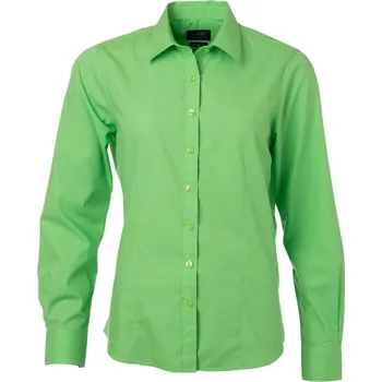 James & Nicholson Košile JN 677, popelínová, dlouhý rukáv, dámská COT02067704204-lime green XL Zelená lime