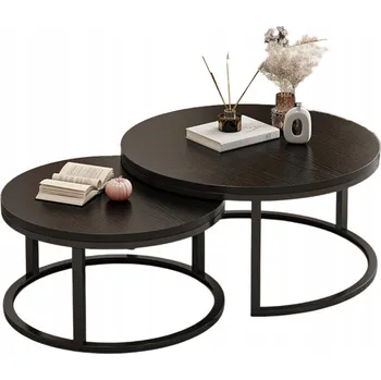 Konferenční stolek Konferenční stolek MuvuHome kulatý 70 x 70 x 50 cm černý