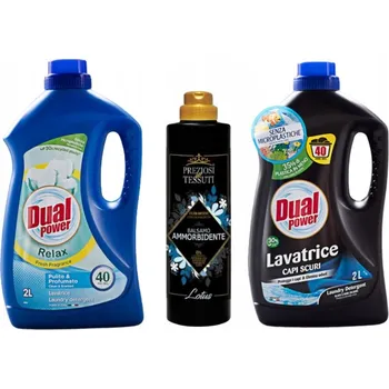 Prací prostředek Dual Power sada 2x prací gel RELAX, BLACK + Preziosi koncentrát LOTU