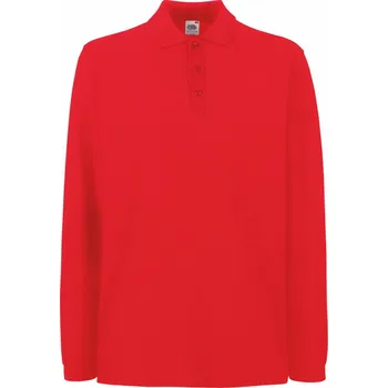 Fruit of the Loom Polokošile Premium Polo LSL, dlouhý rukáv COT16331000404-red XL Červená