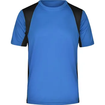 pracovní tričko James & Nicholson Tričko JN 306, běžecké, krátký rukáv, pánské COT02030688304-royal/black XL Modrá/černá