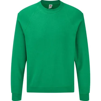 pracovní mikina Fruit of the Loom Mikina Classic Raglan Sweat, raglánová COT162216t3903-retro heath L Melír zelená retro