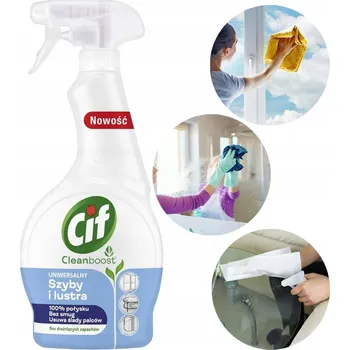 Čisticí prostředek SPRAY CIF NA ČIŠTĚNÍ OKEN A ZRCADEL, JEMNÝ ČISTICÍ PROSTŘEDEK CLEANBOOST 0,5L