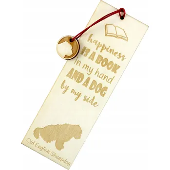 Doplněk ke knize Staroanglický ovčák - gravírovaná záložka do knihy se psem, jméno psa