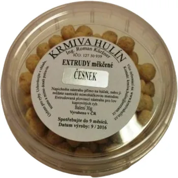 Návnadová surovina Krmiva Hulín Extrudy měkčené Česnek 30 g