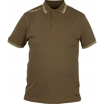 Pánské oblečení Polo tričko s krátkým rukávem Shimano Tribal Tactical, hnědá barva, velikost M