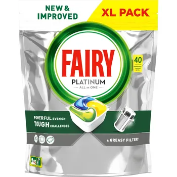 Přípravek do myčky Fairy Platinum Citron Tablety do myčky All In One, 40 tablet