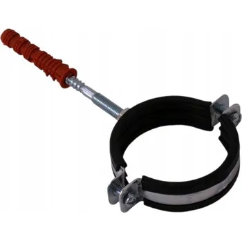 Držák, upevnění, objímka trubek s gumou, hmoždinka 3/8" palce