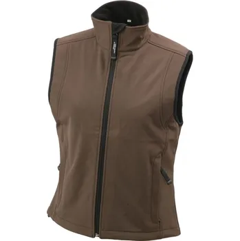 pracovní vesta James & Nicholson Vesta JN 138, 3-vrstvá, softshellová, dámská COT02013814504-brown XL Hnědá