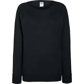 pracovní mikina Fruit of the Loom Mikina Lady-Fit LW Raglan Sweat, raglánová, dámská COT16214600201-black S Černá