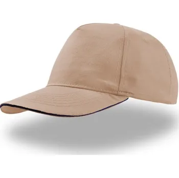Pracovní přilba Atlantis Headwear Kšiltovka Start Five Sandwich, 5 panelová COT33003933499-khaki/navy UNI Khaki/navy