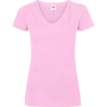 pracovní tričko Fruit of the Loom Tričko Lady-Fit Valueweight V-Neck T s výstřihem do V, krátký rukáv, dámské COT16139804001-light pink S Růžová světlá