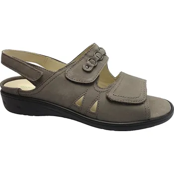 Dámské sandále Letní vycházková obuv, Waldläufer, šíře K, šedá: Šedá Nubuk, velur (semiš) 28 42,5 K - extra široká (29459-29460)