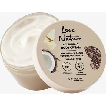 Tělový balzám Vyživující tělový krém s bio kakaovým máslem a kokosovým olejem Love Nature