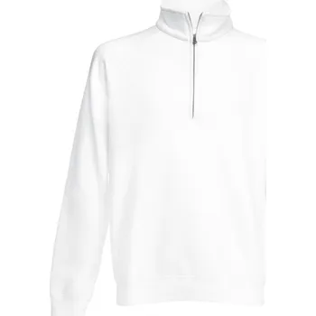 pracovní mikina Fruit of the Loom Mikina Premium Zip Neck Sweat s 1/4 zipem COT16203200104-white XL Bílá