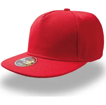 Pracovní přilba Atlantis Headwear Kšiltovka Snap Five, 5 panelová COT33006400499-red Červená UNI