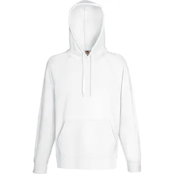 pracovní mikina Fruit of the Loom Mikina Lightweight Hooded Sweat s kapucí, raglánová, pánská COT16214000102-white M Bílá