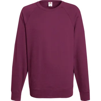 pracovní mikina Fruit of the Loom Mikina Lightweight Raglan Sweat, raglánová, pánská COT16213837003-burgundy L Burgundová