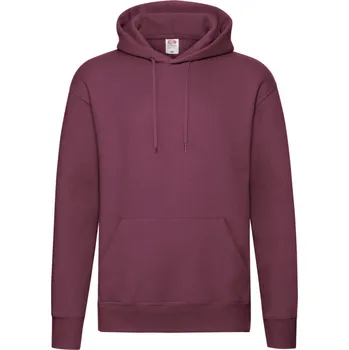 pracovní mikina Fruit of the Loom Mikina Premium Hooded Sweat s kapucí, pánská COT16215237003-burgundy L Burgundová