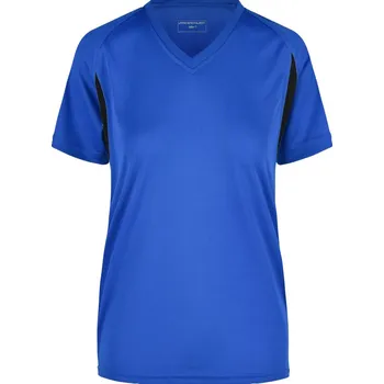 pracovní tričko James & Nicholson Tričko JN 316, běžecké, krátký rukáv, dámské COT02031688301-royal/black S Modrá/černá